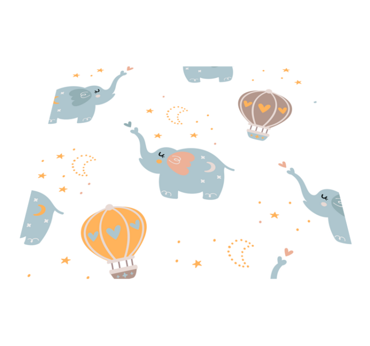 Vinylmatta sovrum söta elefanter för barn - Tenstickers