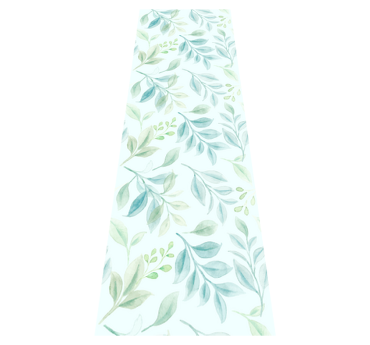 Gröna tunna blad vinylmatta sovrum - Tenstickers