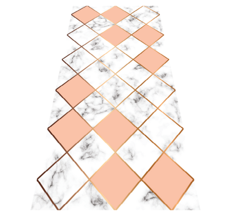 Vinylmatta sovrum geometriskt marmor mönster rosa färger - Tenstickers