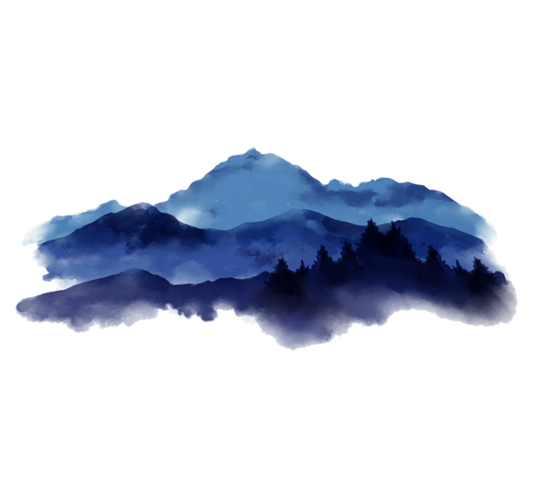 Vinylmatta natur pappersklippta berg - Tenstickers