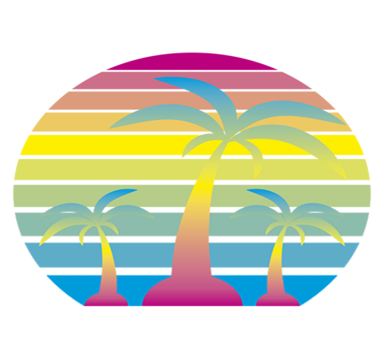 Vinylmatta natur 80-tals vintage solnedgång - Tenstickers