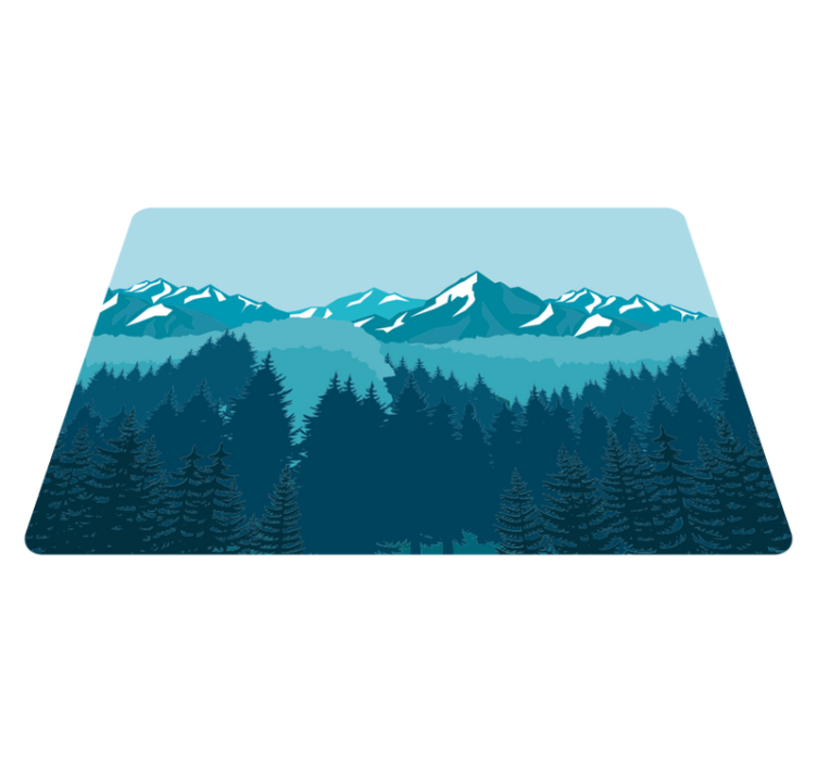 Vinylmatta natur full blågrön landskap - Tenstickers