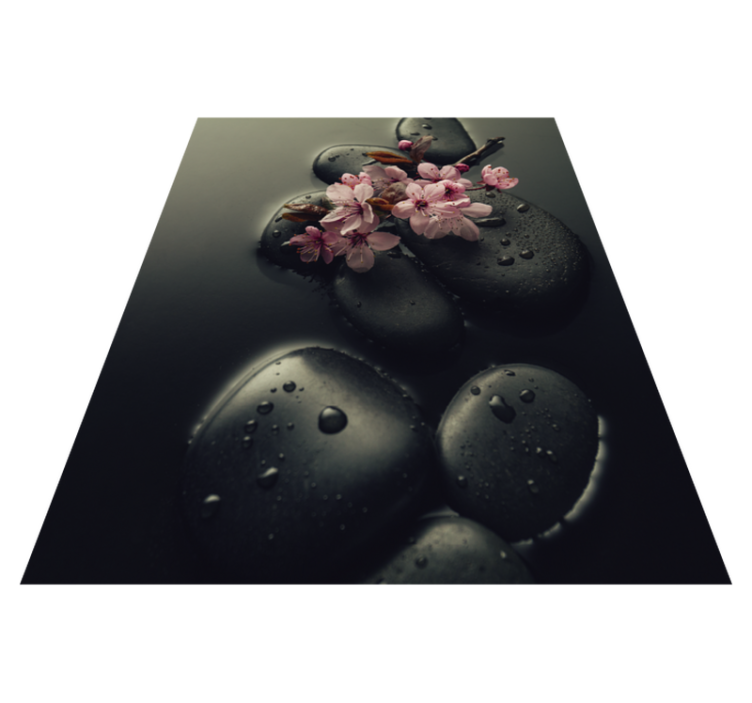 Vinylmatta natur zen atmosfär med sten för toalett - Tenstickers