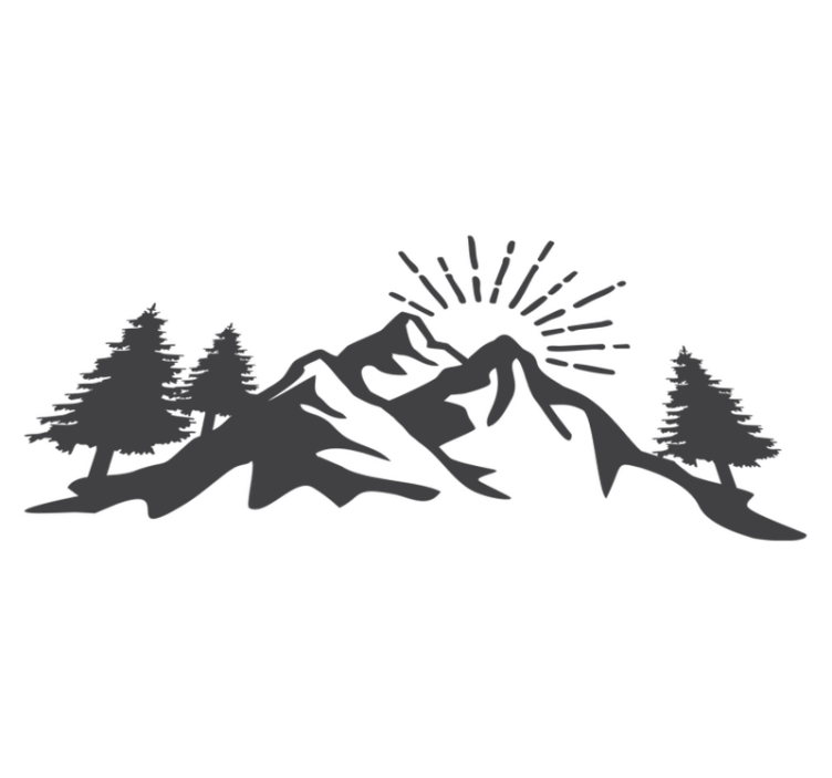 Vinylmatta natur solbergets silhuett - Tenstickers