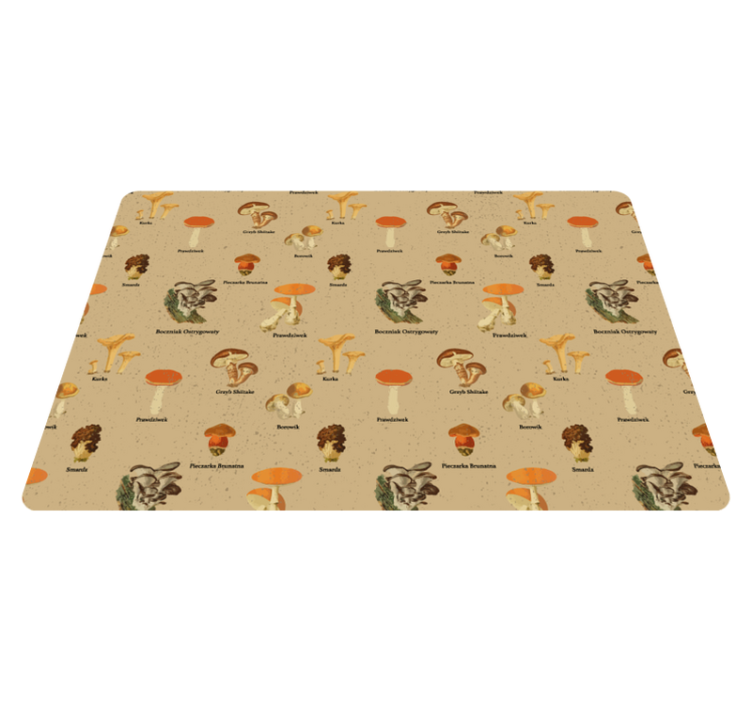 Vinylmatta natur vintage svamptyper - Tenstickers