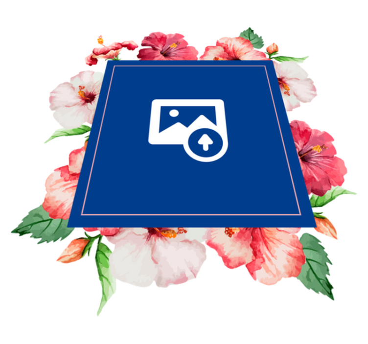 Vinylmatta natur hibiskusblomsterdesign - Tenstickers
