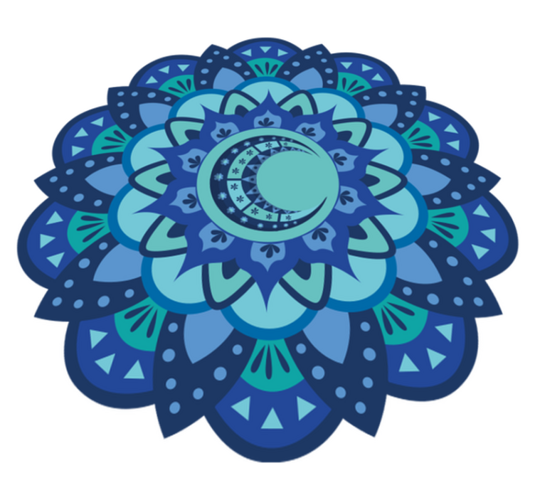 Vinylmatta natur med detaljerad botanisk mandala - Tenstickers