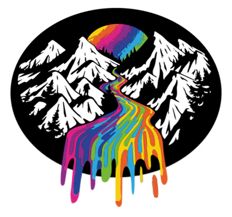 Vinylmatta natur regnbågsbergsscen - Tenstickers