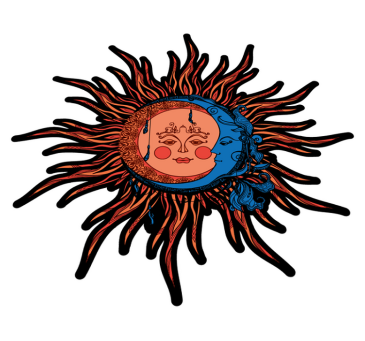 Vinylmatta natur celestial sol måne - Tenstickers