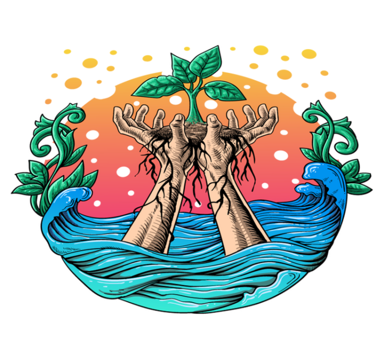 Vinylmatta natur växande händer - Tenstickers