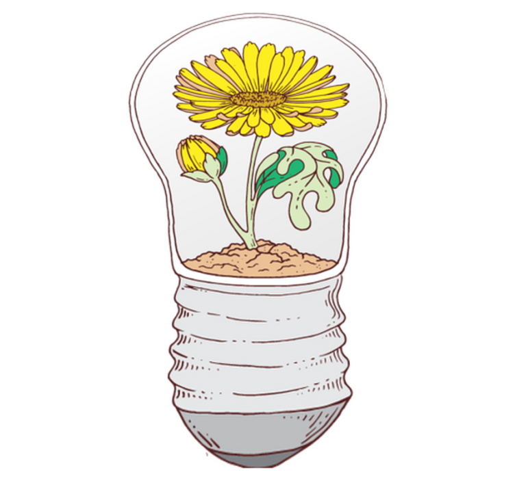 Vinylmatta natur blomstrande lampa - Tenstickers