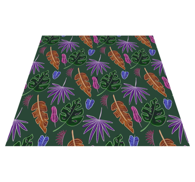 Vinylmatta blommor och växter geometrisk neonpanel - Tenstickers