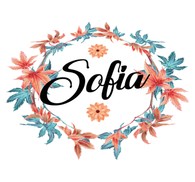 Vinylmatta blommor och växter höstkrans med namn - Tenstickers