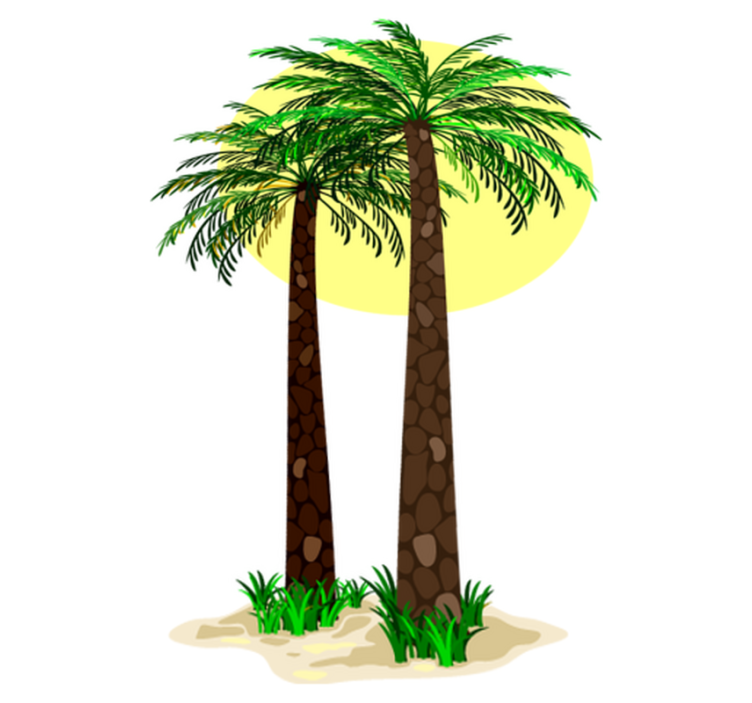 Vinylmatta blommor och växter palmträd - Tenstickers