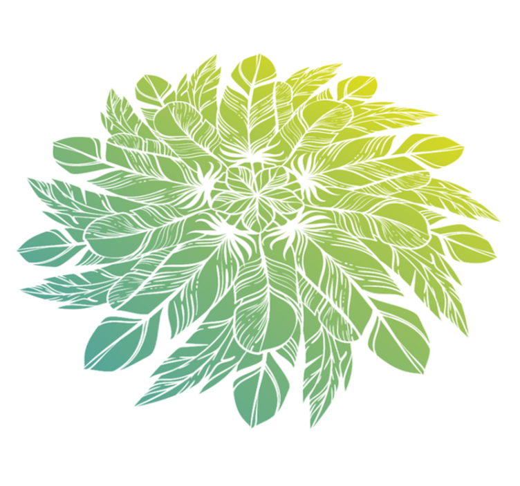 Vinylmatta blommor och växter med lövigt cirkelmönster - Tenstickers