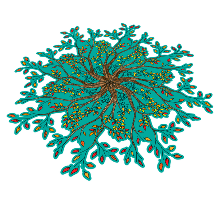 Vinylmatta blommor och växter levande trädkoncept - Tenstickers