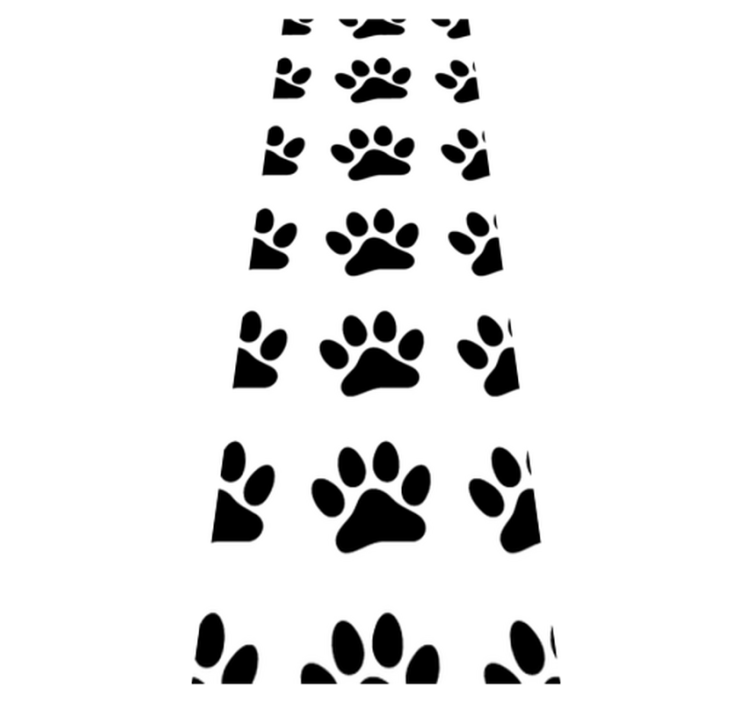 Vinylmatta sovrum svarta hundtassavtryck på vit bakgrund - Tenstickers