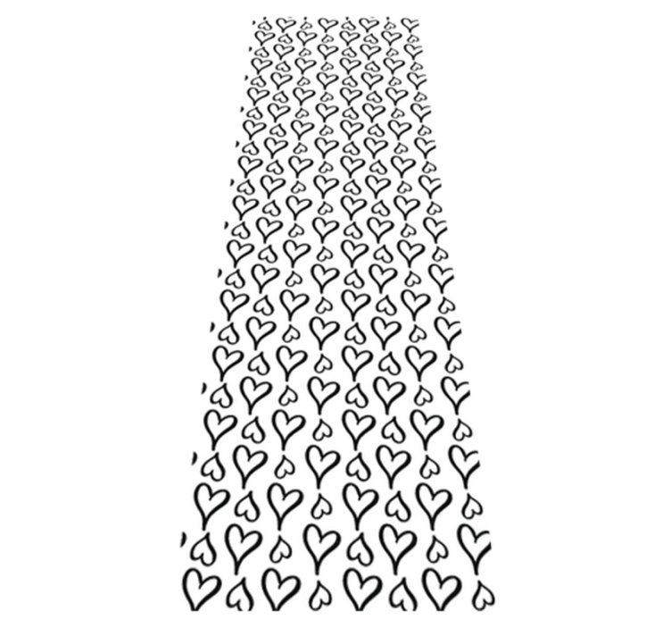 Svarta illustrerade hjärtikoner vinylmatta sovrum - Tenstickers