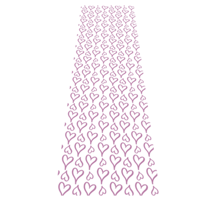 Vinylmatta sovrum rosa illustrerade hjärtan - Tenstickers