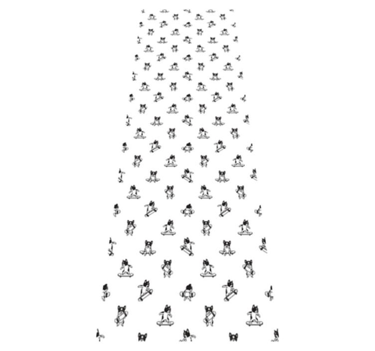 Vinylmatta sovrum söt hund på skateboard - Tenstickers