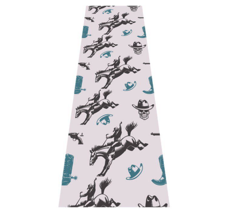 Vinylmatta sovrum cowboyelement hästmönster - Tenstickers