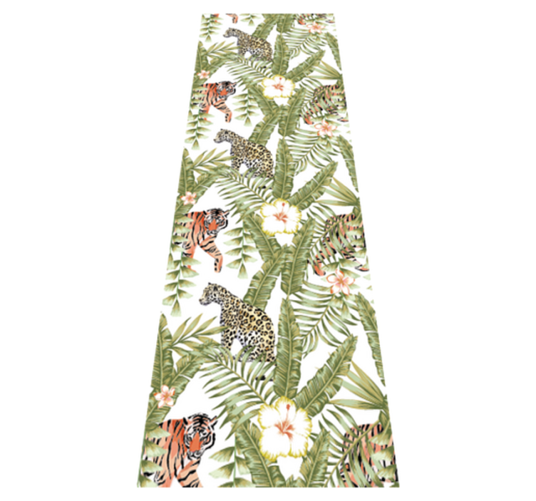 Vinylmatta sovrum leopards tropiska blad - Tenstickers