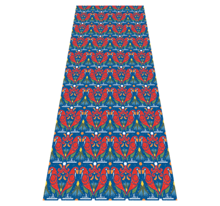 Vinylmatta sovrum blommönster med blå bakgrund - Tenstickers