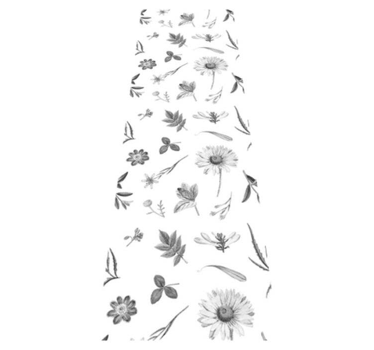 Vinylmatta sovrum grå vårblommor - Tenstickers