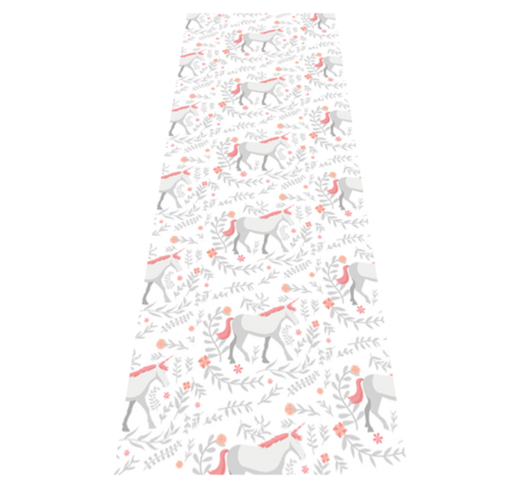 Vinylmatta sovrum enhörningsmönster med blad - Tenstickers