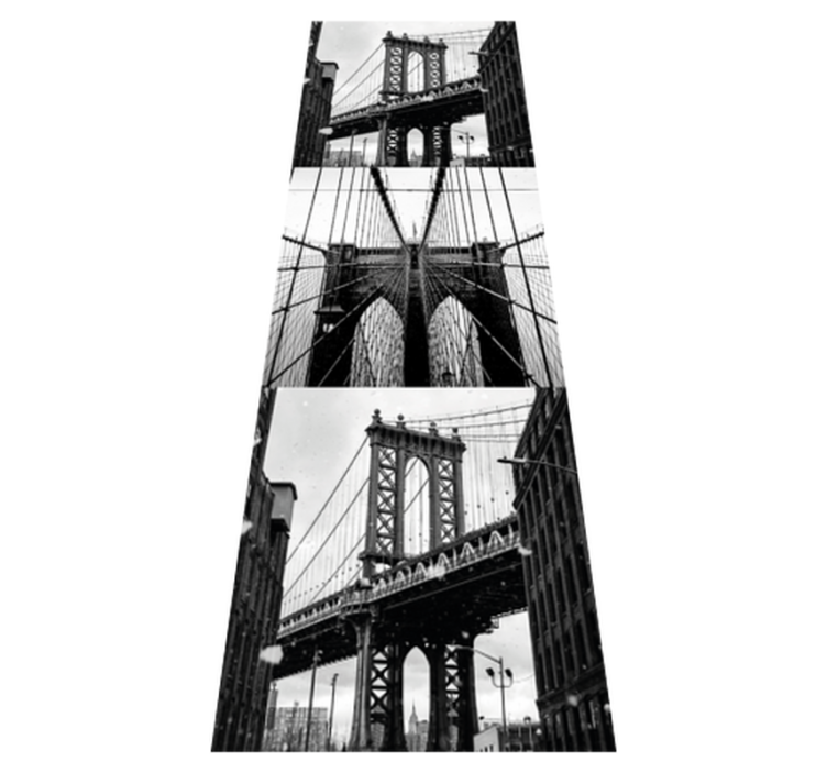 Vinylmatta sovrum brooklyn bridge collage - Tenstickers