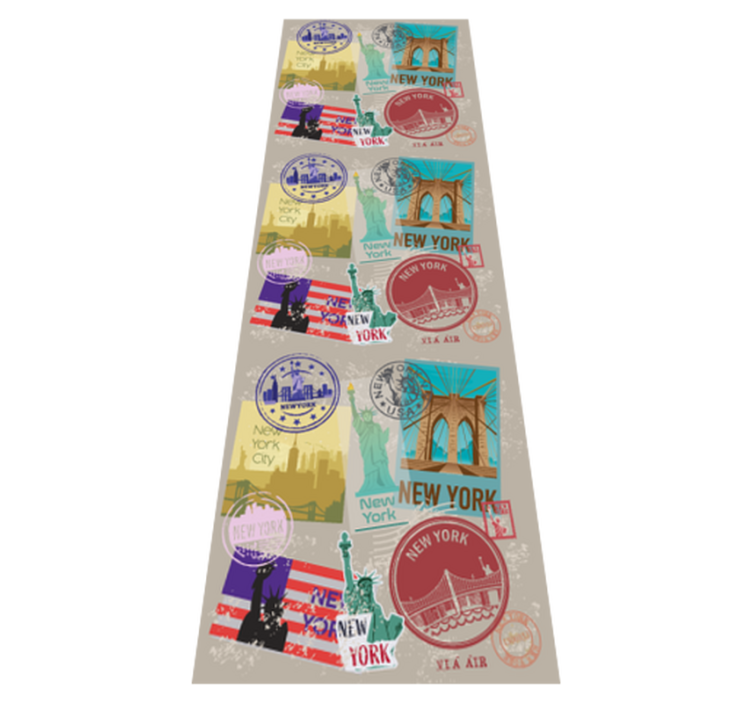 Vinylmatta sovrum old nyc collage - Tenstickers