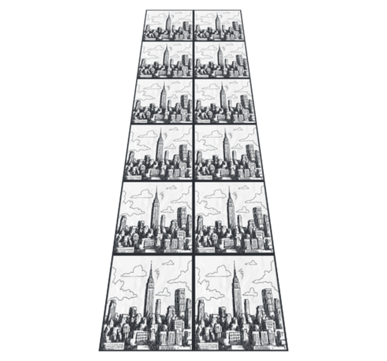 Vinylmatta sovrum nyc skisscollage - Tenstickers