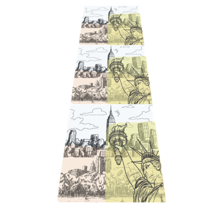 Vinylmatta sovrum vintage gammaldags nyc collage - Tenstickers