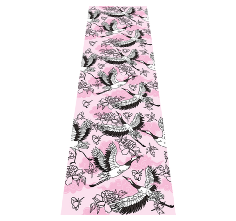 Vinylmatta sovrum moderna rosa mönster av vilda fåglar - Tenstickers