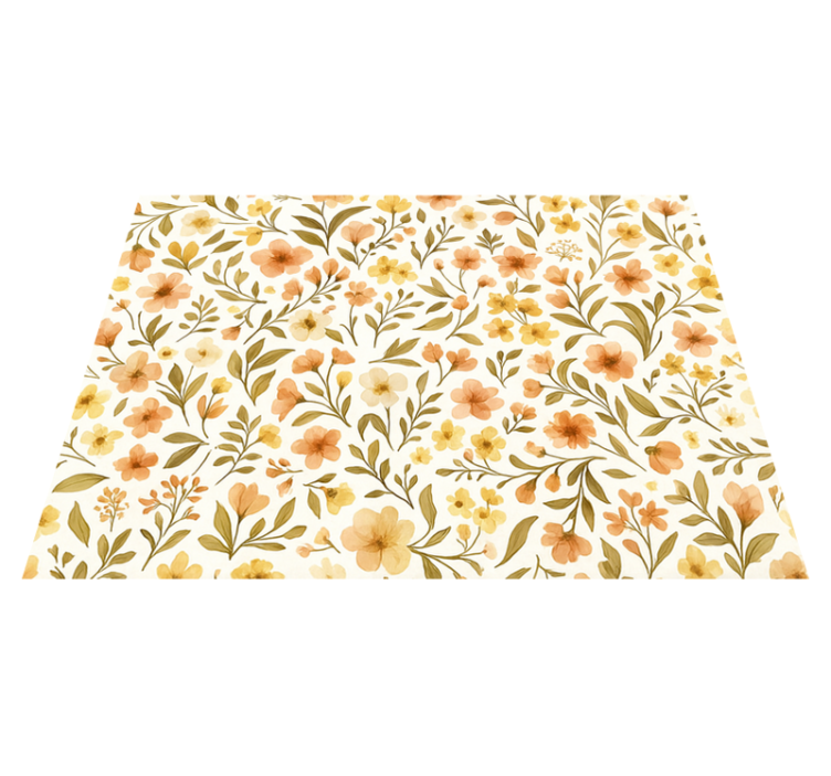 Vinylmatta sovrum vintage blommor floral - Tenstickers