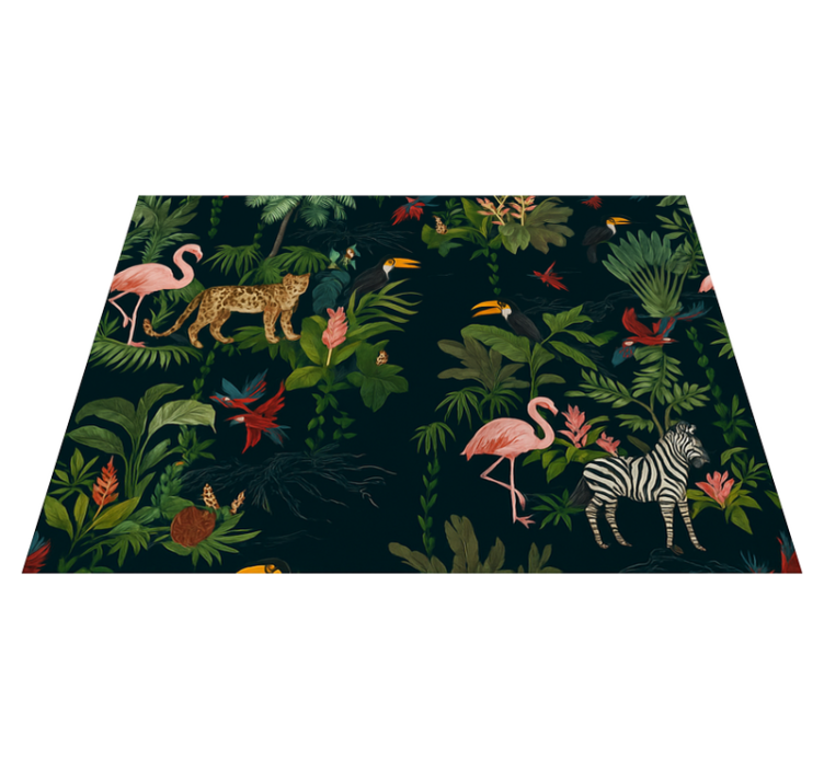 Vinylmatta sovrum mörk exotisk design - Tenstickers