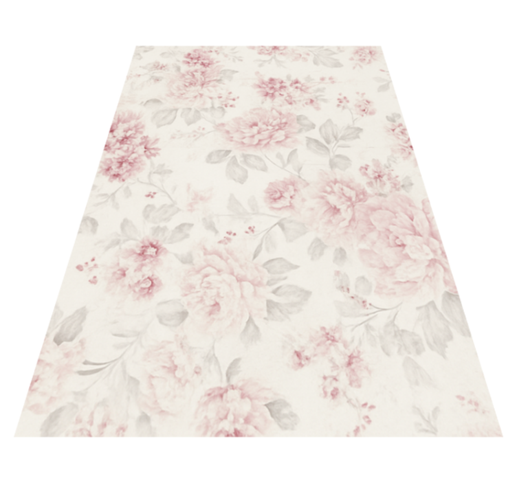 Vinylmatta sovrum vintage rosa blommönster - Tenstickers
