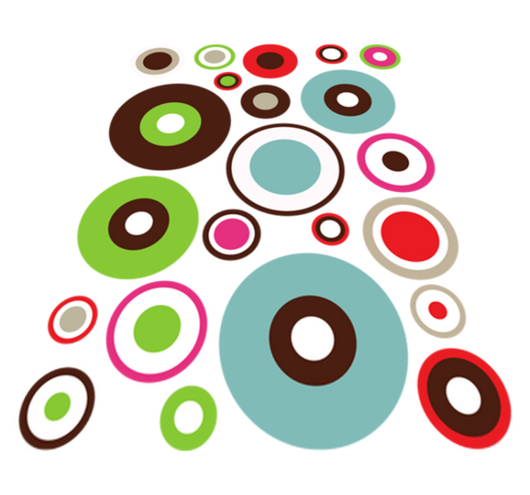 Vinylmatta geometrisk enkla geometriska cirklar - Tenstickers
