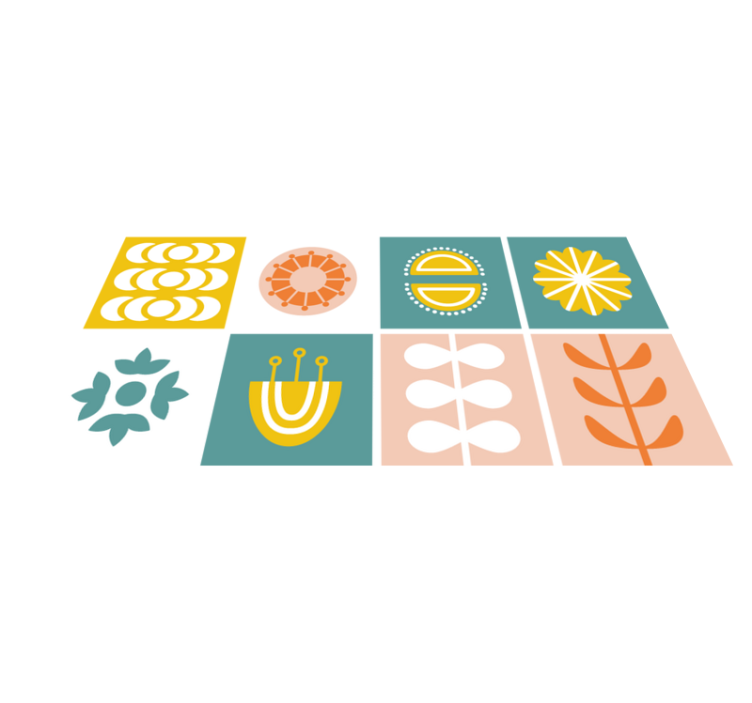 Vinylmatta geometrisk norsk azulejo - Tenstickers