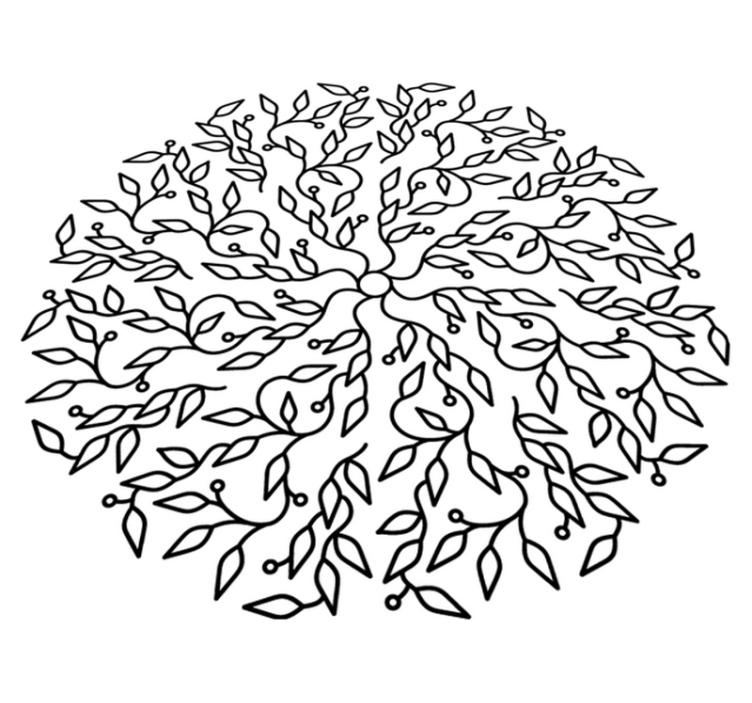 Vinylmatta geometrisk livets träd abstrakt - Tenstickers