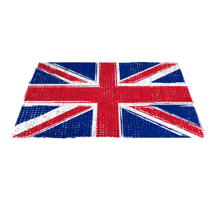 Vinylmatta geometrisk uk grunge flag - Tenstickers