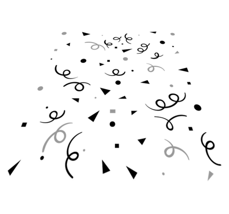 Vinylmatta geometrisk svart och grå konfetti - Tenstickers