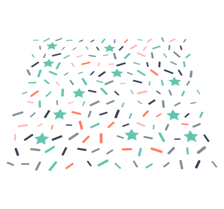 Vinylmatta geometrisk stjärnor och konfetti - Tenstickers