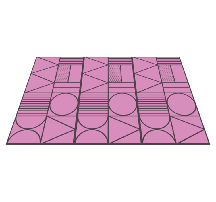 Vinylmatta geometrisk rosa och grå färgblock - Tenstickers