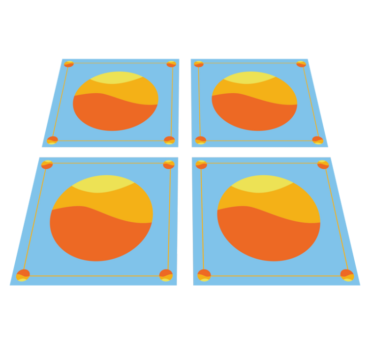 Vinylmatta geometrisk färgglada cirklar - Tenstickers