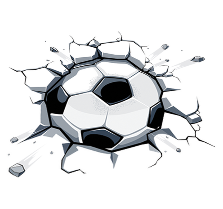 Vinylmatta barn 3d fotbollsboll - Tenstickers