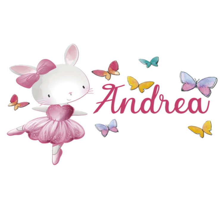 Vinylmatta barn flicka dansar balett omgiven av fjärilar - Tenstickers