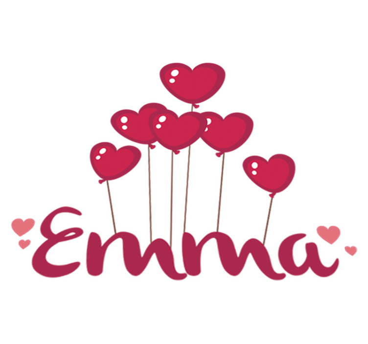 Vinylmatta barn hjärtformade luftballonger med namn - Tenstickers