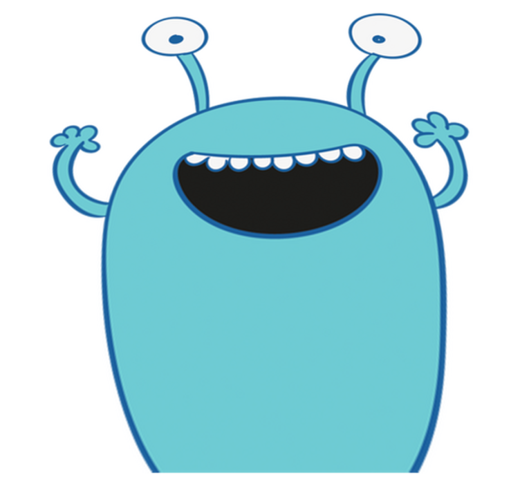 Vinylmatta barn blått monster klistermärke - Tenstickers