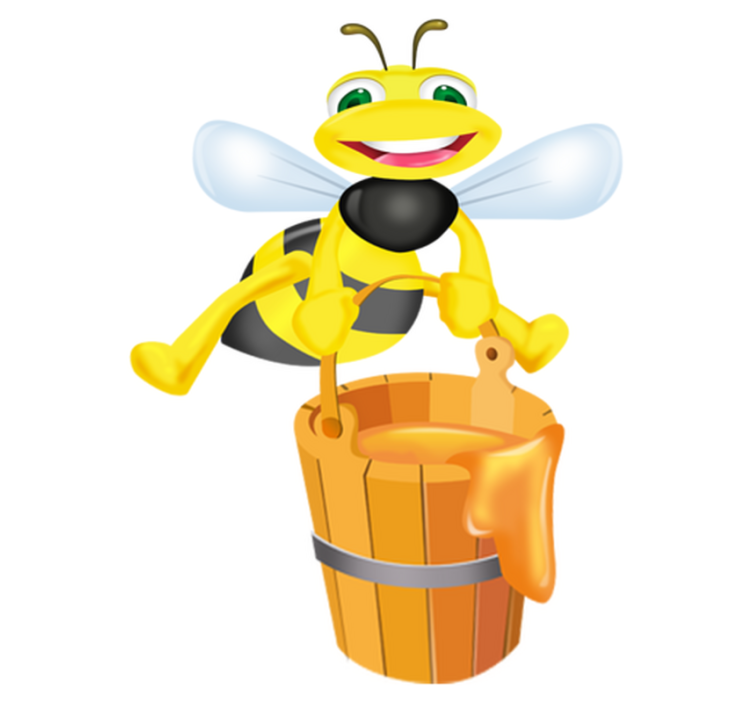 Vinylmatta barn biet klistermärke honungskubbe - Tenstickers